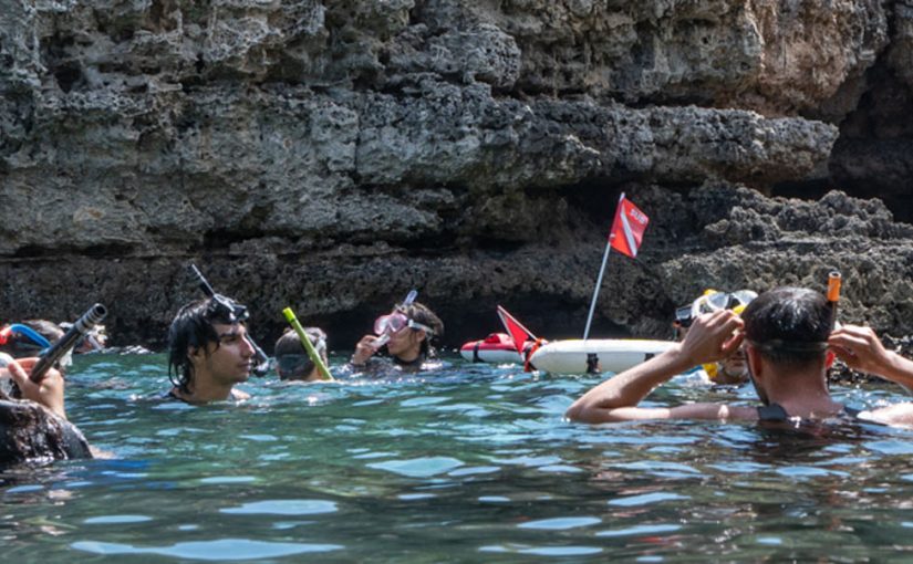 Snorkelling in sea grottos